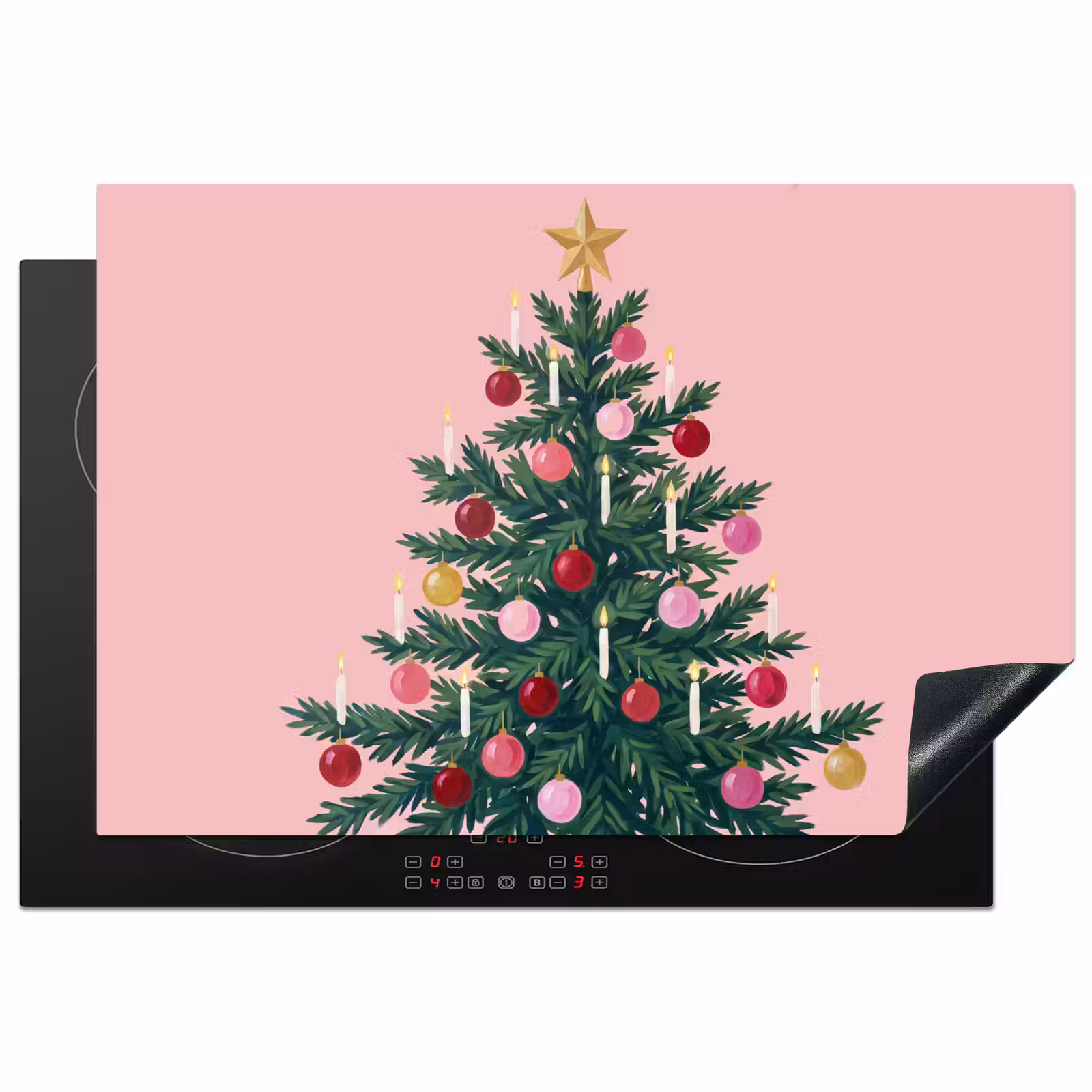 Inductiebeschermer - Kerstboom - Kerst - Roze β 1