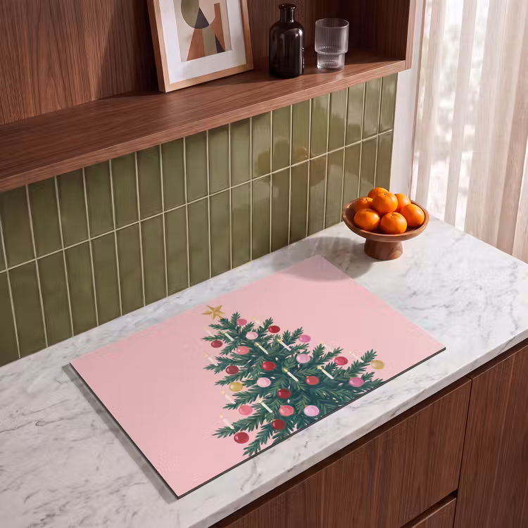 Inductiebeschermer - Kerstboom - Kerst - Roze β 3