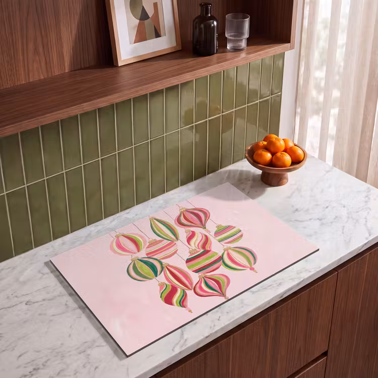 Inductiebeschermer - Kerstversiering - Gestreept - Roze — 3
