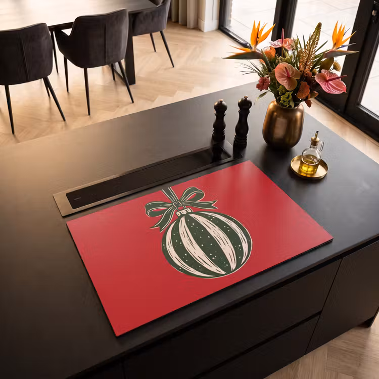 Inductiebeschermer - Kerstbal - Kerst - Rood — 2