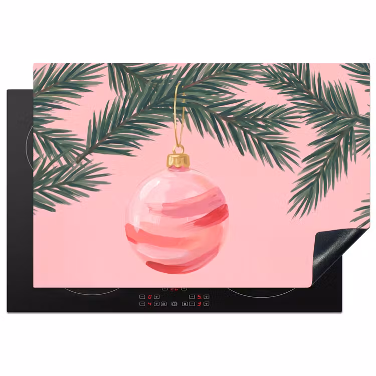 Inductiebeschermer - Kerstbal - Roze - Kerst β 1