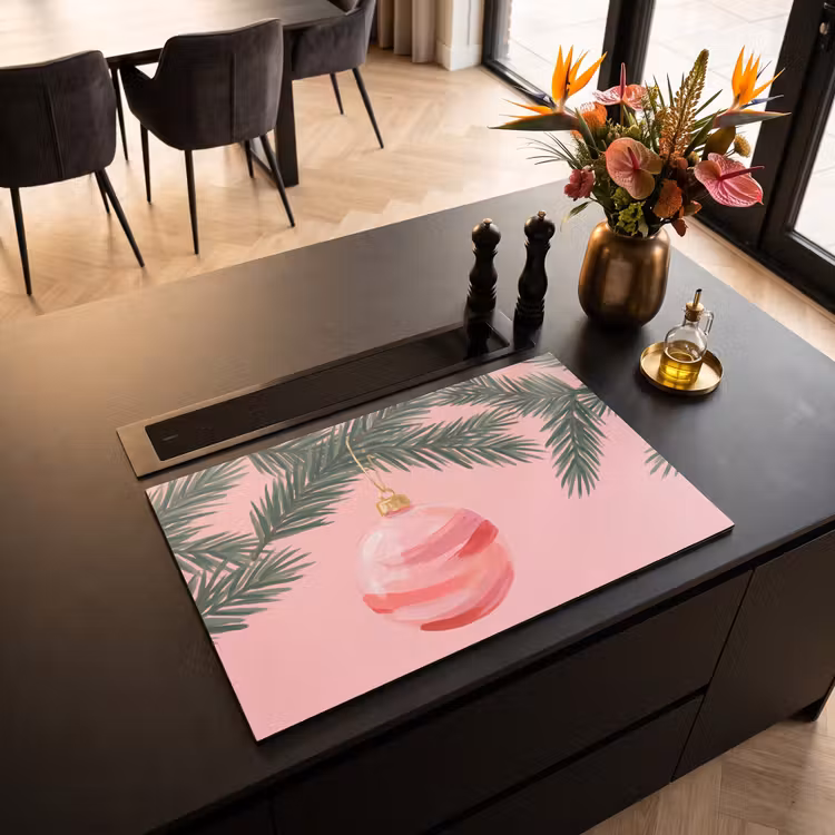 Inductiebeschermer - Kerstbal - Roze - Kerst β 2