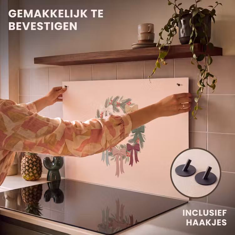 Inductiebeschermer & spatscherm (2in1) - Kerstkrans - Strikken - Kerst — 7