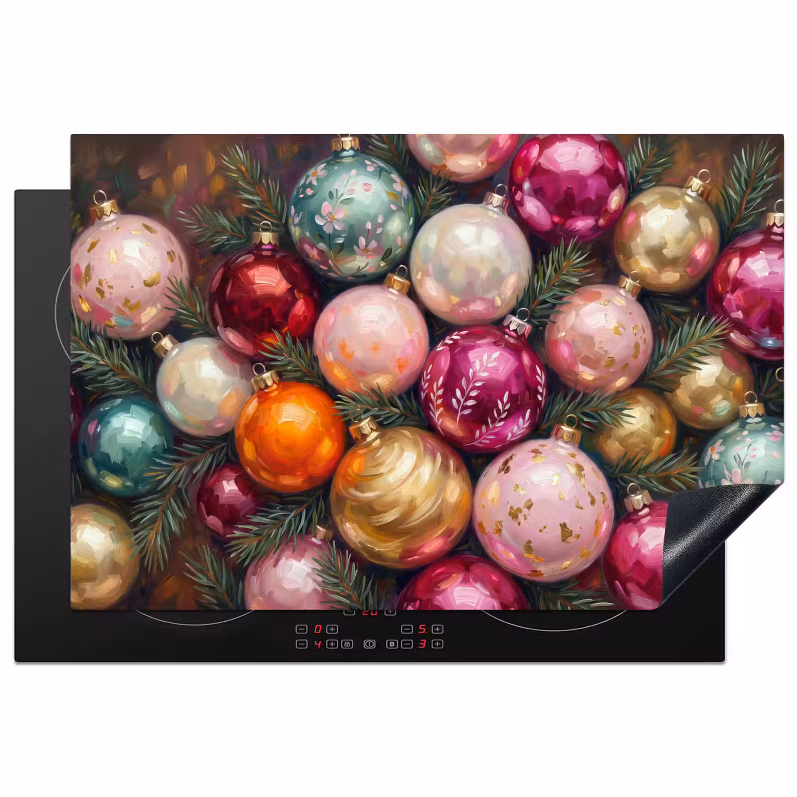 Inductiebeschermer - Kerstballen - Kleurrijk - Feest — 1