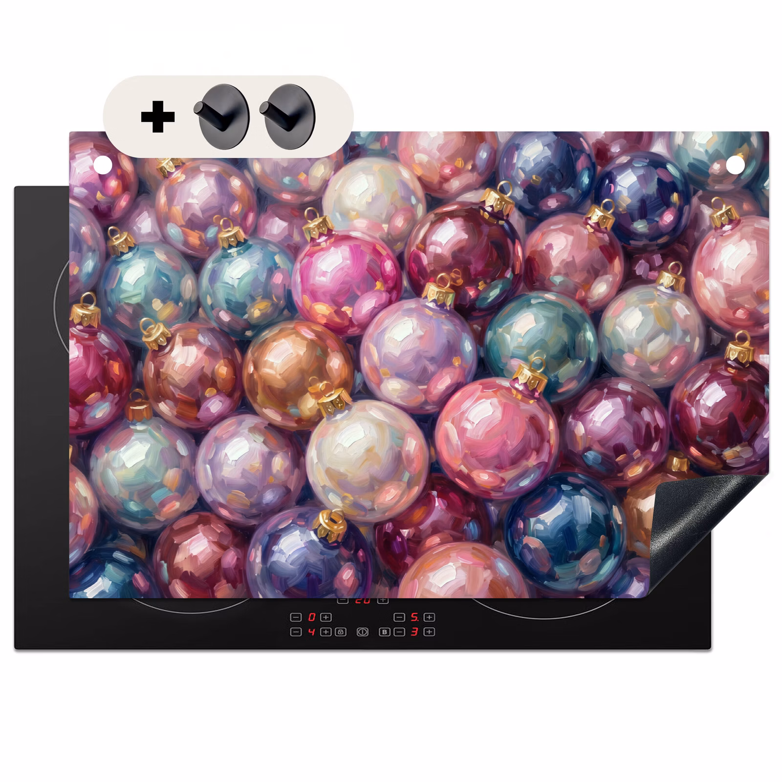 Inductiebeschermer & spatscherm (2in1) - Kerstdecoratie - Kleurrijk - Feest — 1