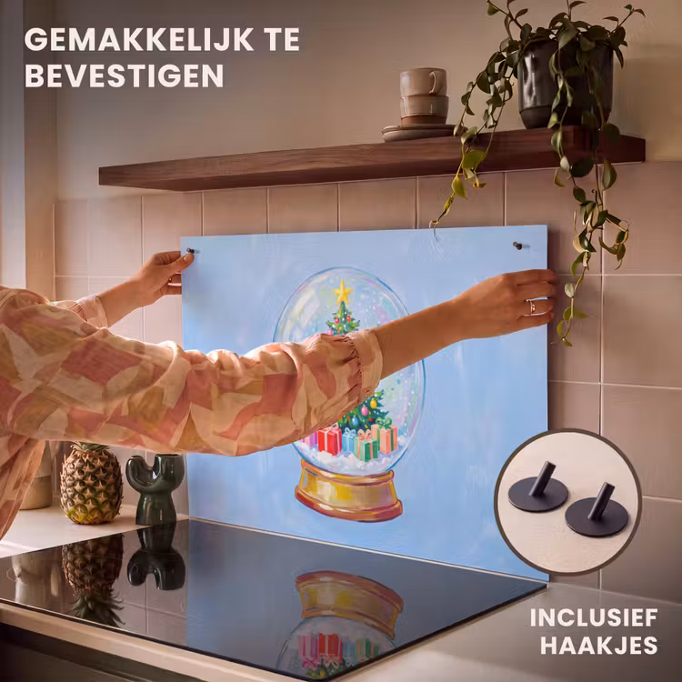 Inductiebeschermer & spatscherm (2in1) - Sneeuwbol - Kerst - Cadeaus — 7