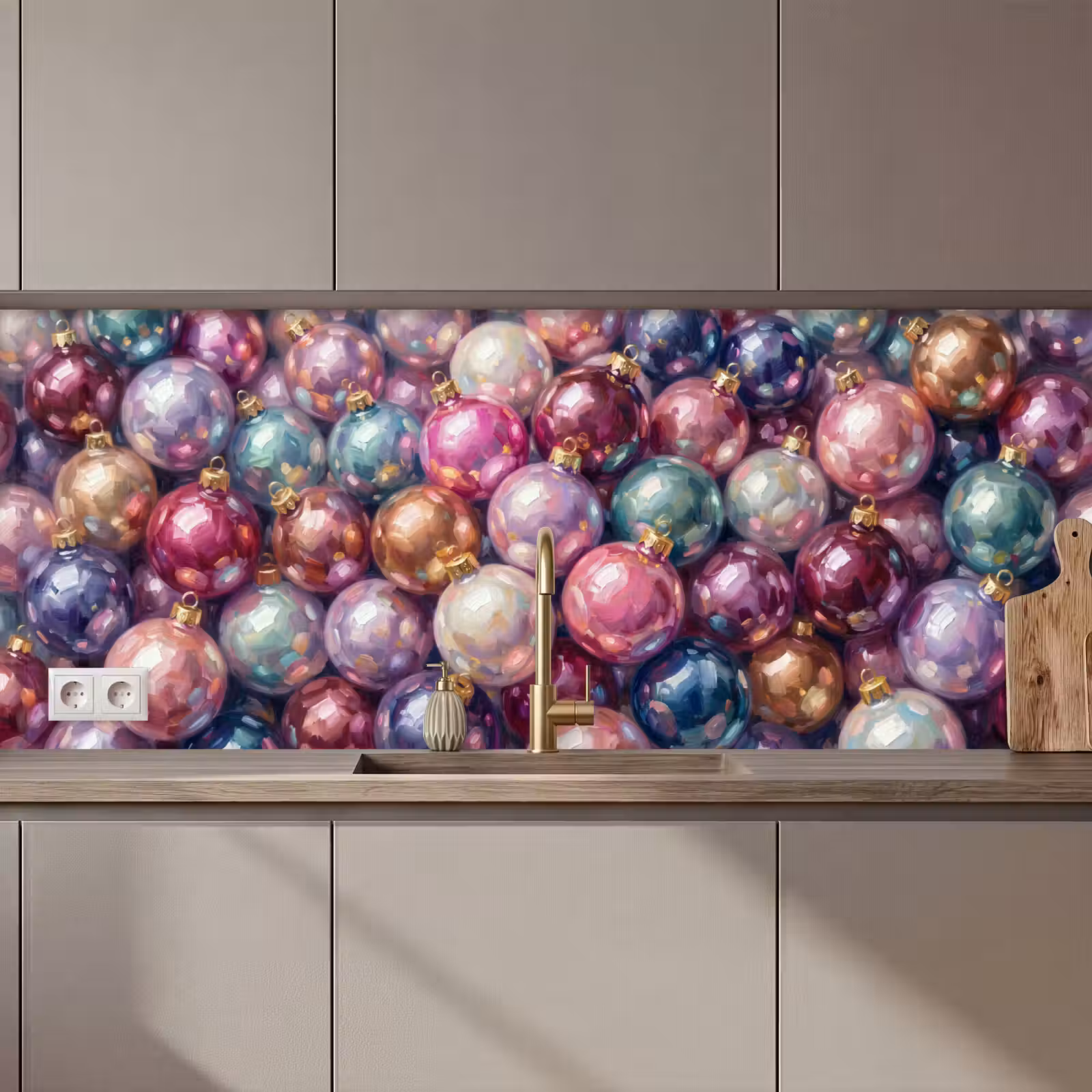 Keuken achterwand - Kerstdecoratie - Kleurrijk - Feest — 1