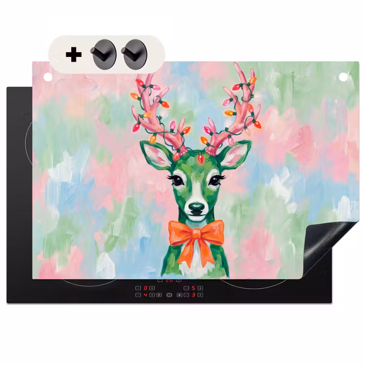 Inductiebeschermer & spatscherm (2in1) - Hert - Kerst - Dieren — 1