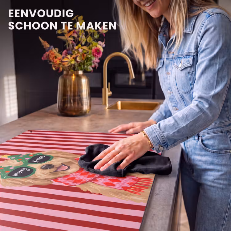 Inductiebeschermer & spatscherm (2in1) - Hond - Kerst - Rood — 5