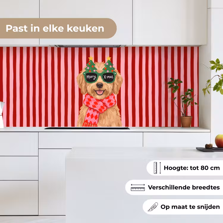 Keuken achterwand - Hond - Kerst - Rood — 7