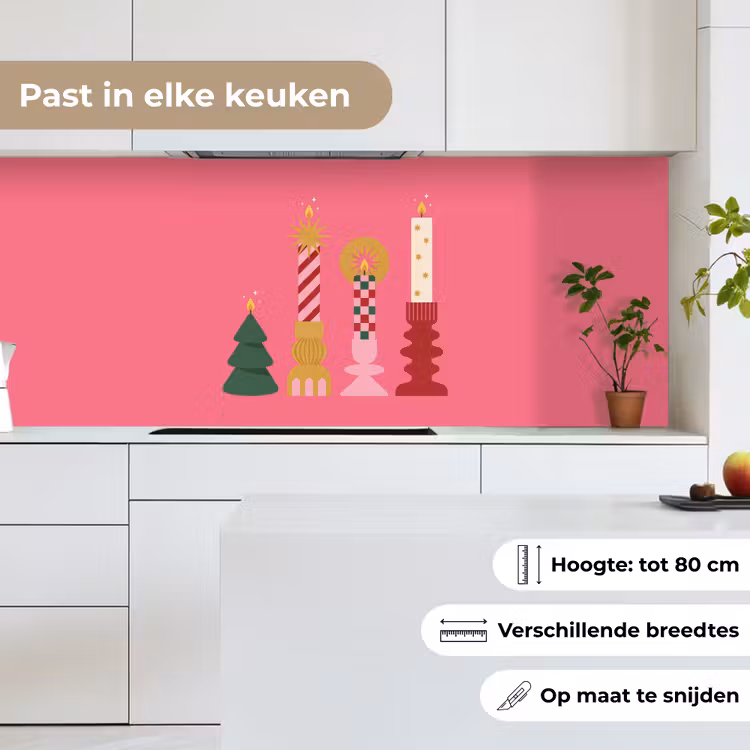 Keuken achterwand - Kaarsen - Feest - Roze — 7