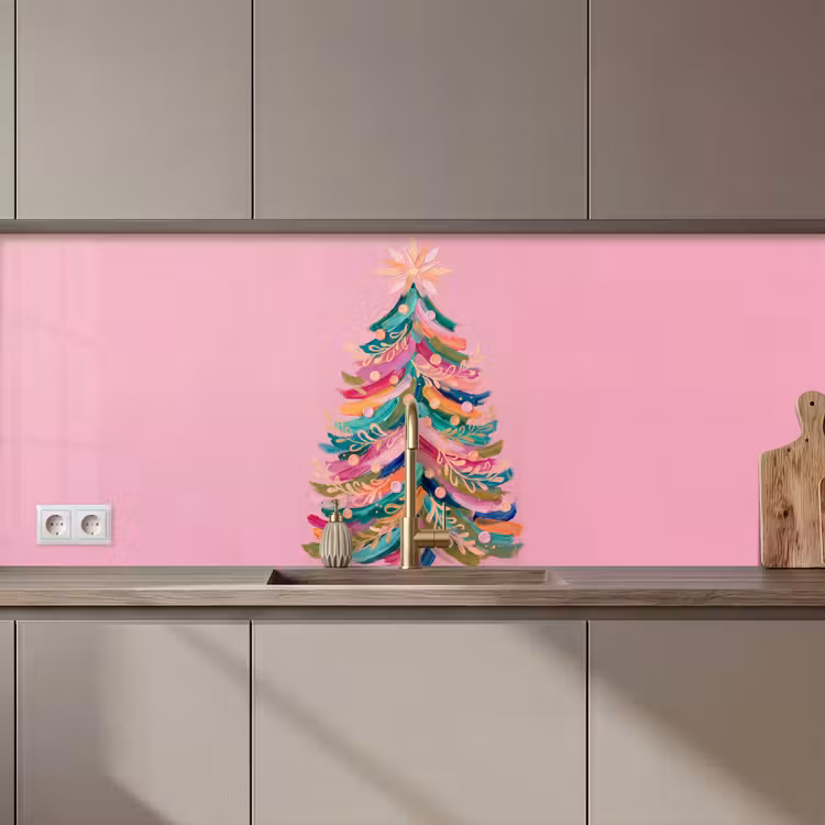 Keuken achterwand - Kerstboom - Abstract - Kleurrijk — 1