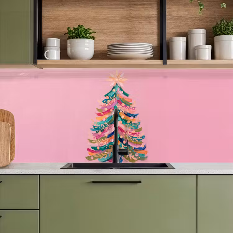 Keuken achterwand - Kerstboom - Abstract - Kleurrijk — 8