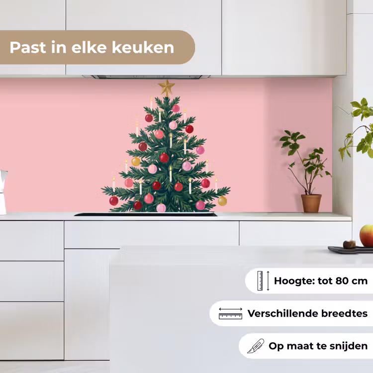 Keuken achterwand - Kerstboom - Kerst - Roze — 7