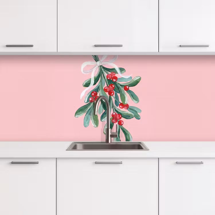Keuken achterwand - Plant - Kerst - Roze — 4