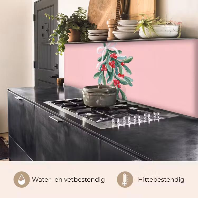 Keuken achterwand - Plant - Kerst - Roze — 5