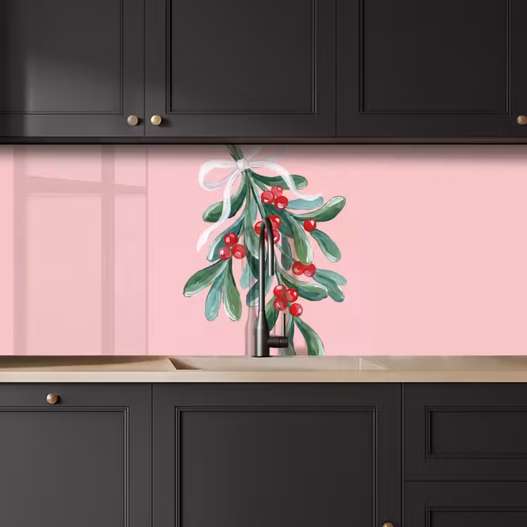 Keuken achterwand - Plant - Kerst - Roze — 6
