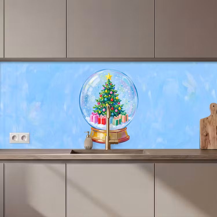 Keuken achterwand - Sneeuwbol - Kerst - Cadeaus — 1
