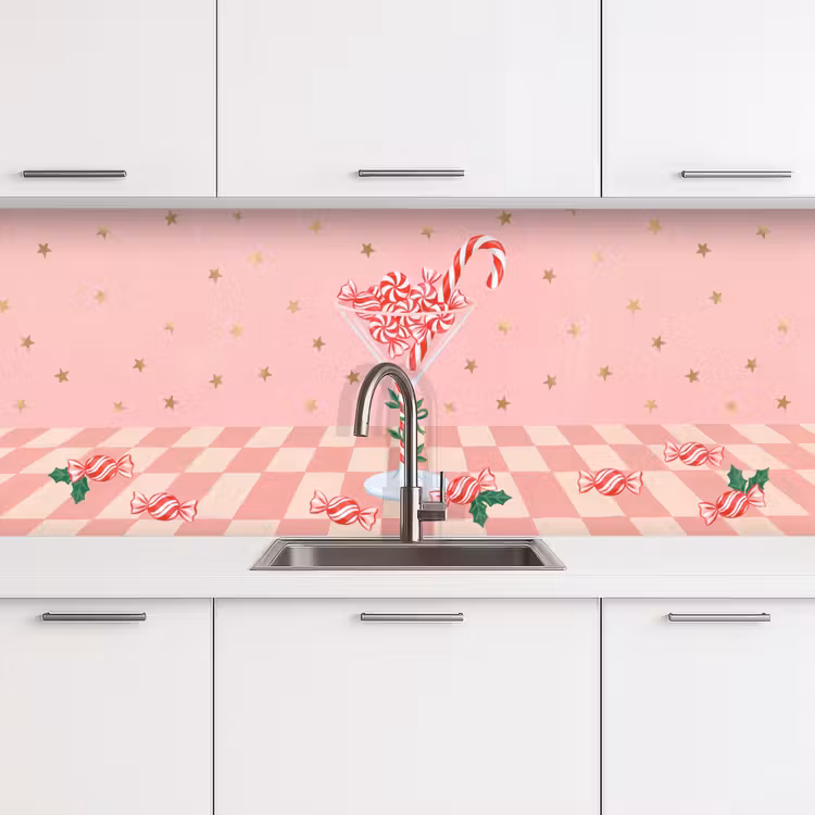 Keuken achterwand - Snoep - Glas - Roze — 4