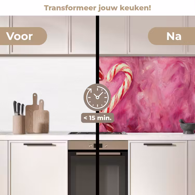 Keuken achterwand - Snoep - Hart - Roze — 3