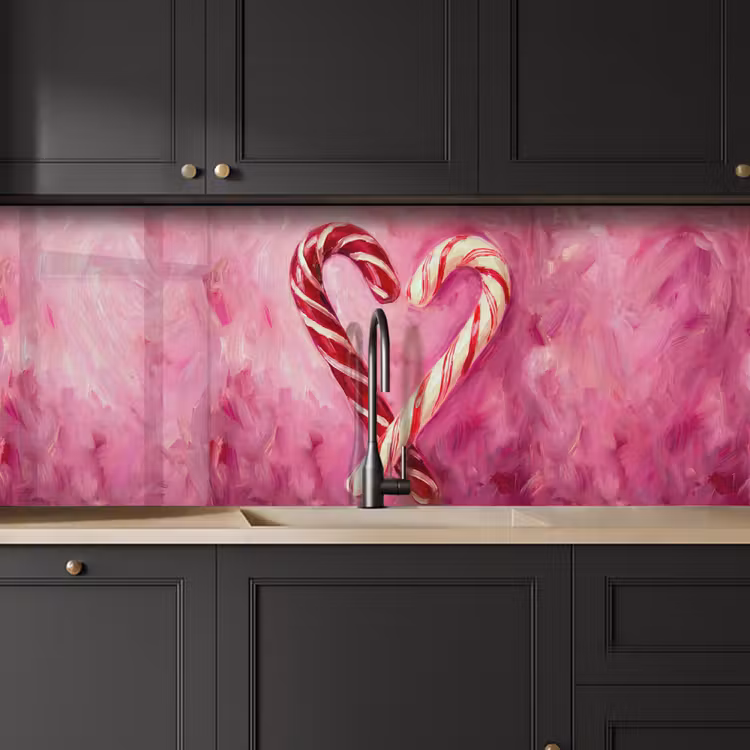 Keuken achterwand - Snoep - Hart - Roze — 6
