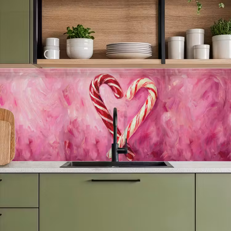 Keuken achterwand - Snoep - Hart - Roze — 8