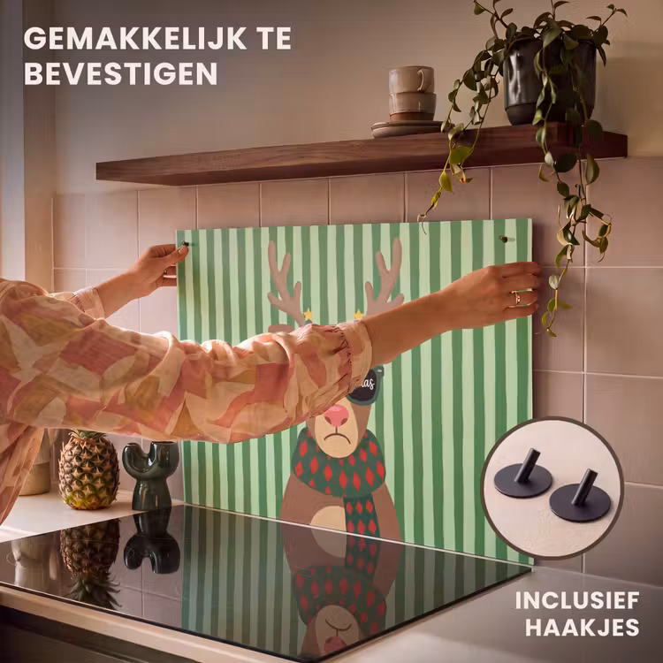 Inductiebeschermer & spatscherm (2in1) - Rendier - Kerst - Illustratie — 7