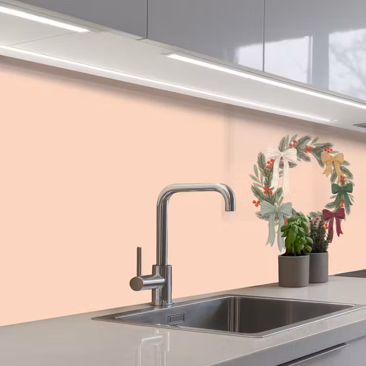 Keuken achterwand - Kerstkrans - Strikken - Kerst — 2