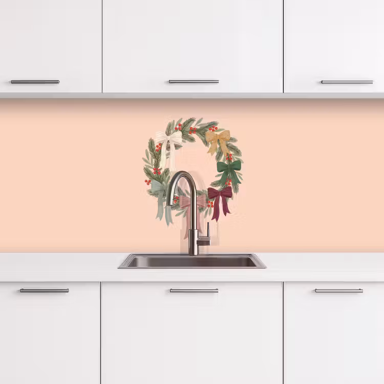 Keuken achterwand - Kerstkrans - Strikken - Kerst — 4