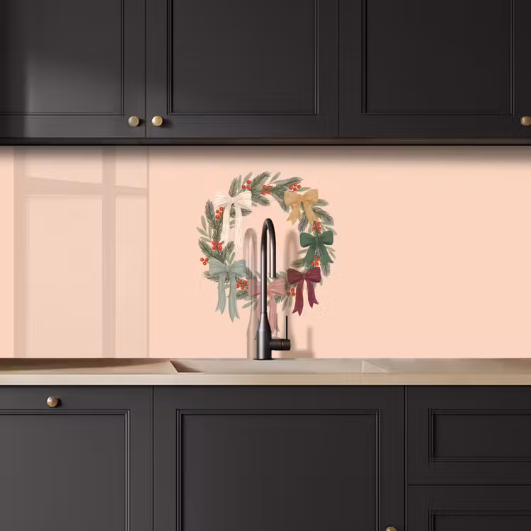 Keuken achterwand - Kerstkrans - Strikken - Kerst — 6