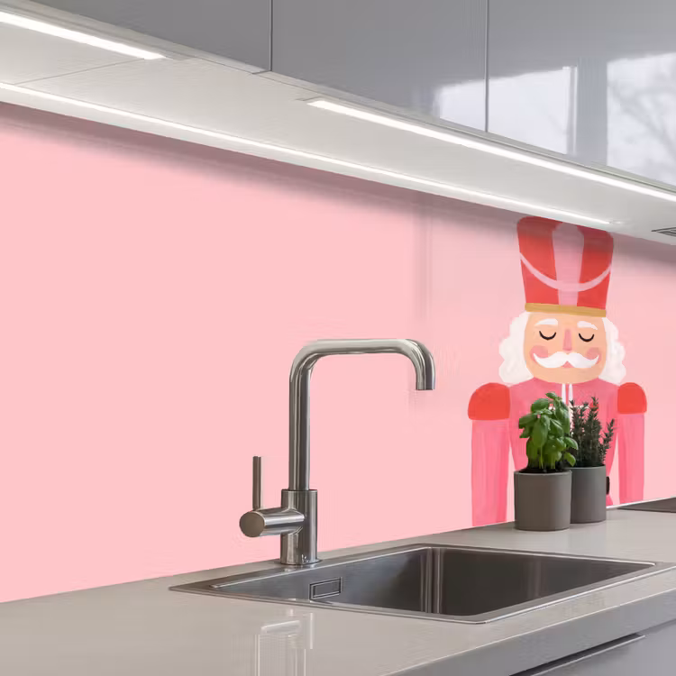 Keuken achterwand - Notenkraker roze illustratie — 2