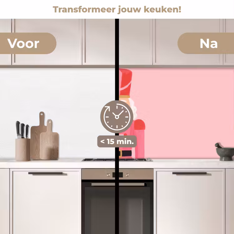 Keuken achterwand - Notenkraker roze illustratie — 3