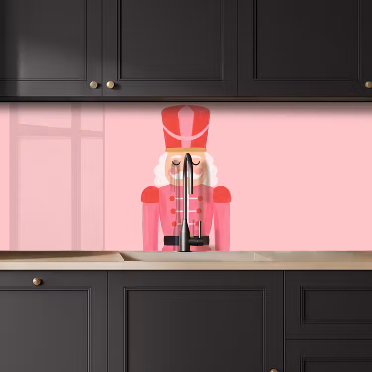 Keuken achterwand - Notenkraker roze illustratie — 6