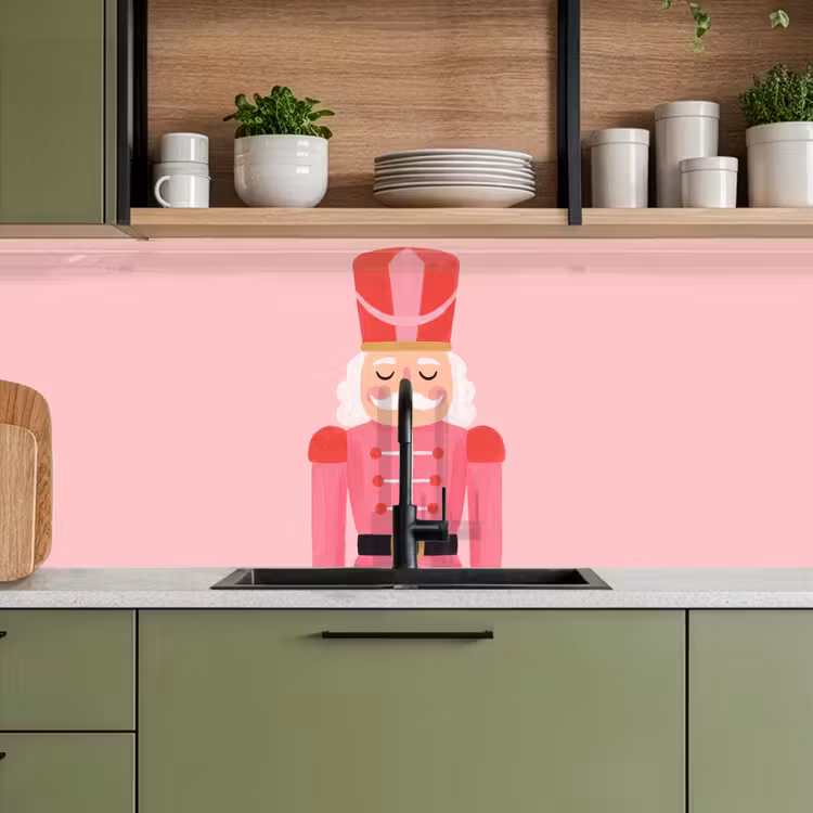 Keuken achterwand - Notenkraker roze illustratie — 8
