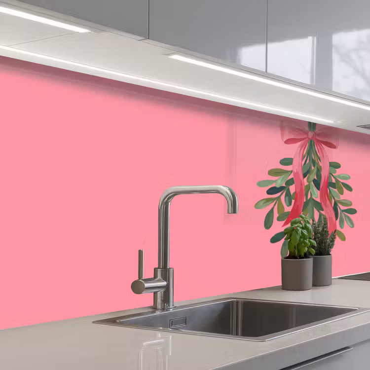 Keuken achterwand - Plant - Lint - Roze — 2
