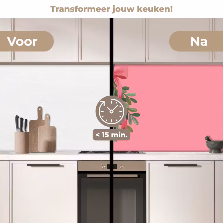 Keuken achterwand - Plant - Lint - Roze — 3