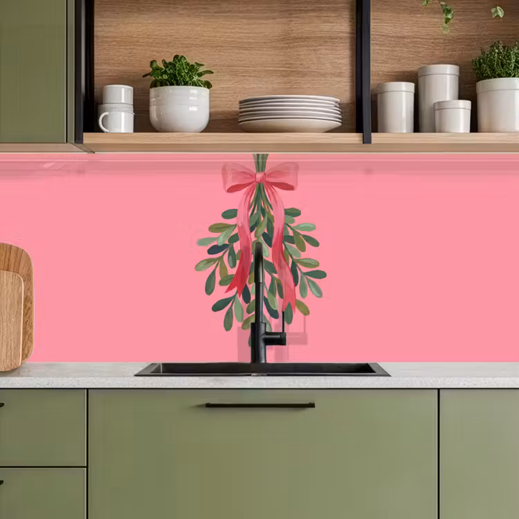 Keuken achterwand - Plant - Lint - Roze — 8