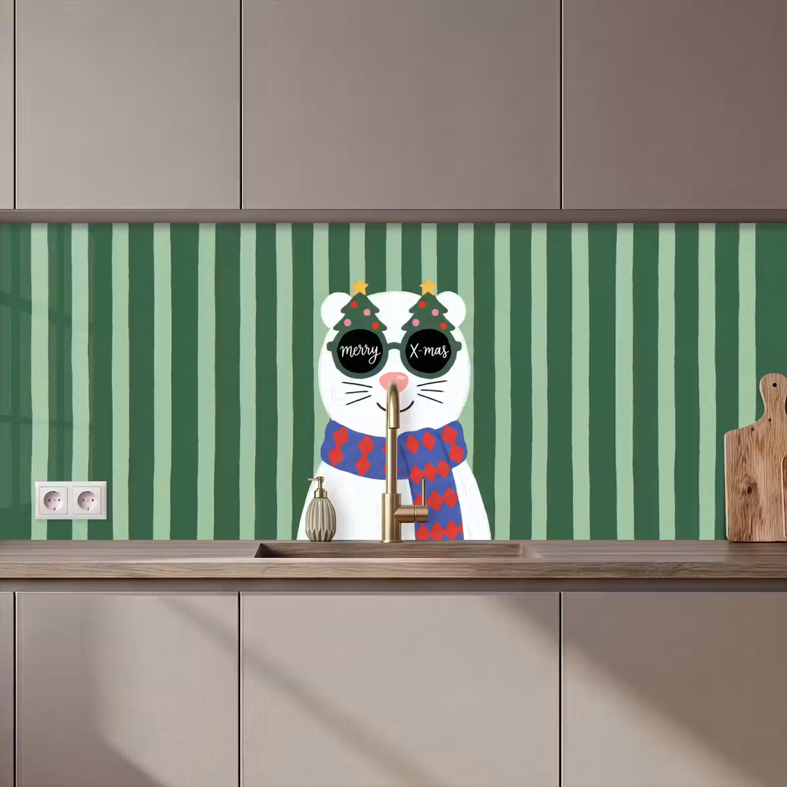 Keuken achterwand - Dier - Winter - Cartoon — 1