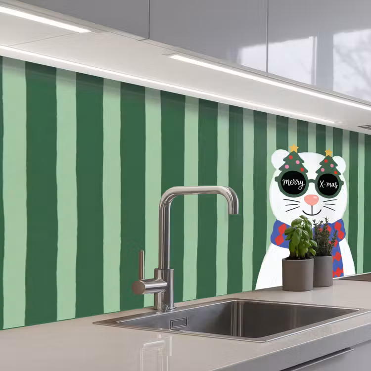 Keuken achterwand - Dier - Winter - Cartoon — 2