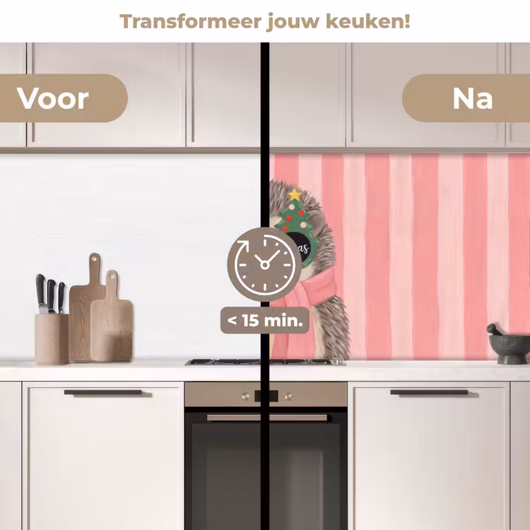 Keuken achterwand - Egel - Kerst - Illustratie — 3