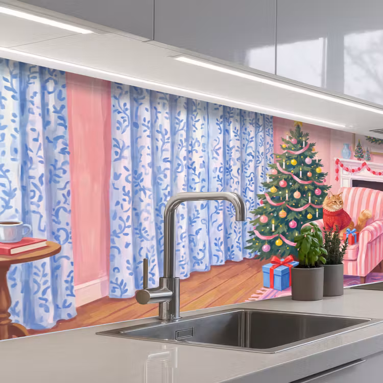 Keuken achterwand - Kat - Kerst - Interieur — 2