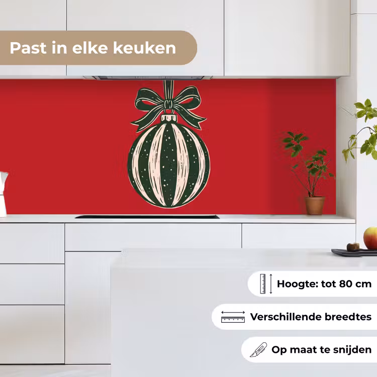 Keuken achterwand - Kerstbal - Kerst - Rood — 7