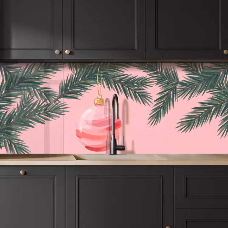 Keuken achterwand - Kerstbal - Roze - Kerst — 6
