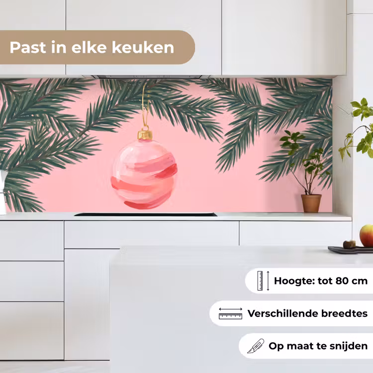 Keuken achterwand - Kerstbal - Roze - Kerst — 7