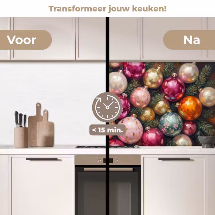 Keuken achterwand - Kerstballen - Kleurrijk - Feest — 3