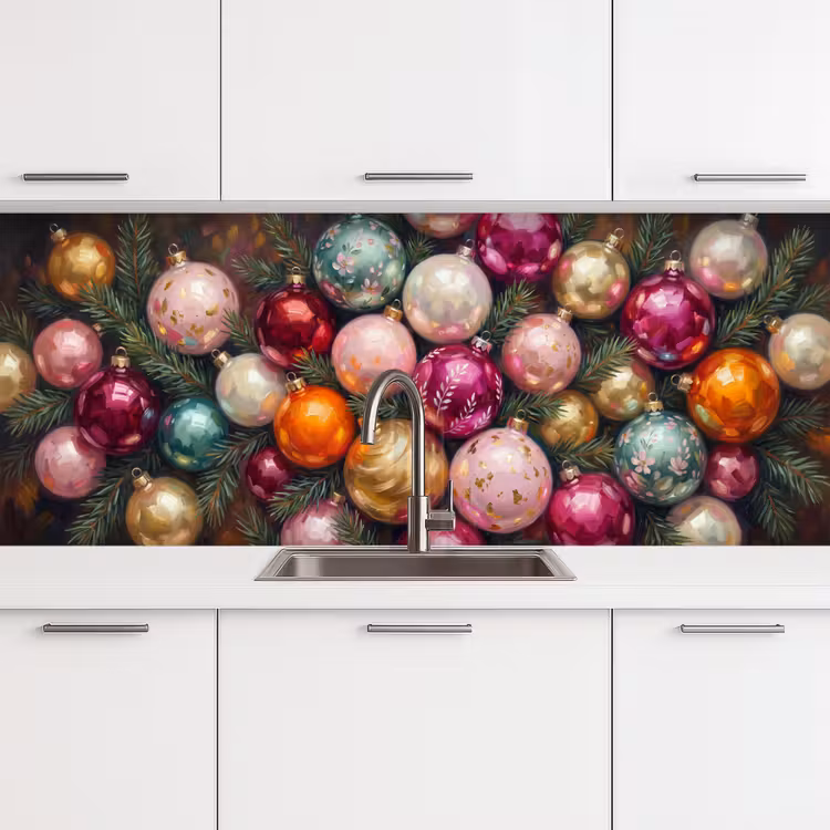 Keuken achterwand - Kerstballen - Kleurrijk - Feest — 4