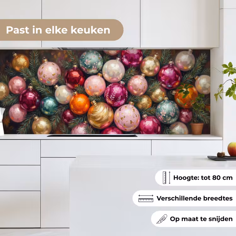 Keuken achterwand - Kerstballen - Kleurrijk - Feest — 7