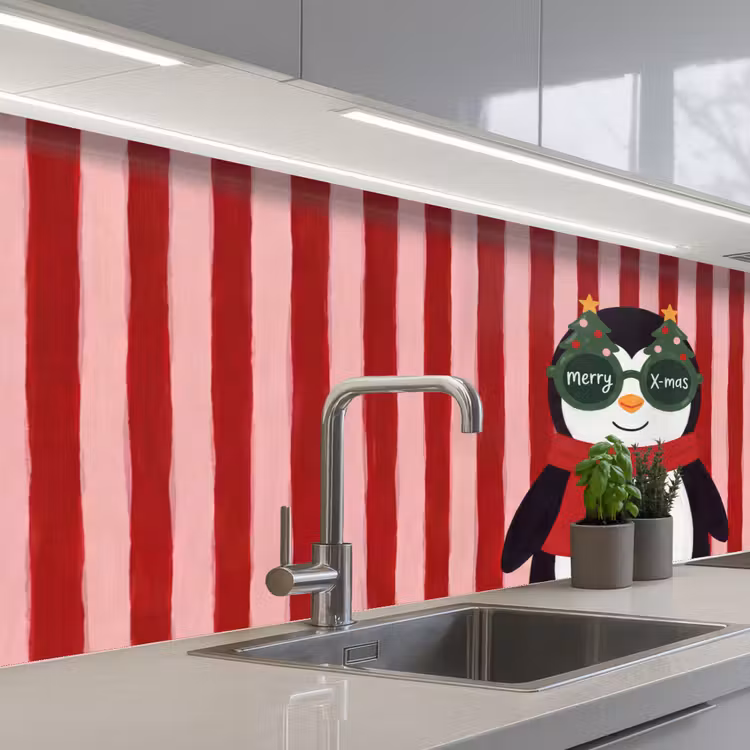 Keuken achterwand - Pinguïn - Kerst - Illustratie — 2