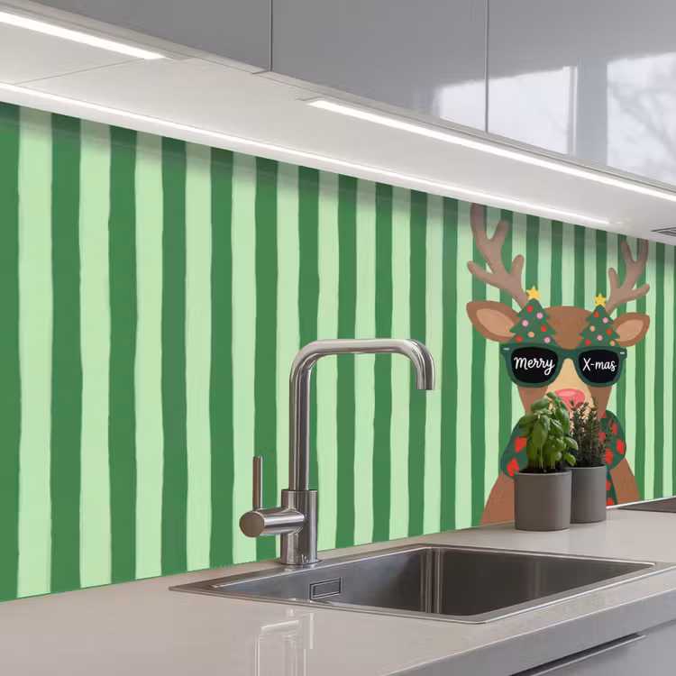 Keuken achterwand - Rendier - Kerst - Illustratie — 2