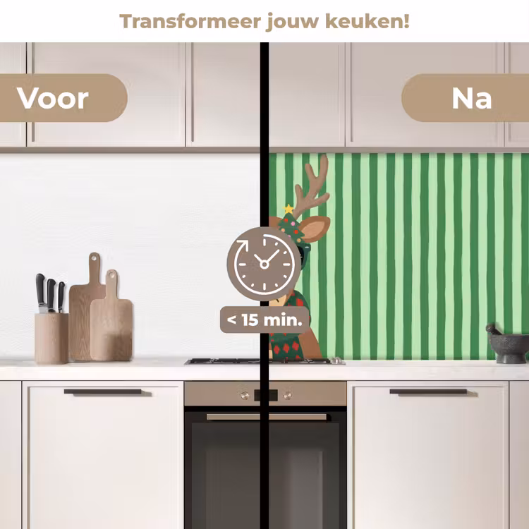Keuken achterwand - Rendier - Kerst - Illustratie — 3